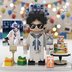 Custom Mini Brick Figurine with Photo Board – Unique Birthday gift