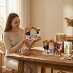 Custom Christmas Brick Figure - Personalized Mini Doll Gift with Holiday Theme