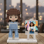 Custom Brick Figurine with Photo Display –Unique Personalized Birthday Gift