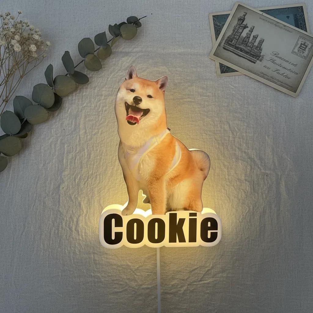 Personalized Pet Photo LED Night Light, Custom Memorial Keepsake
