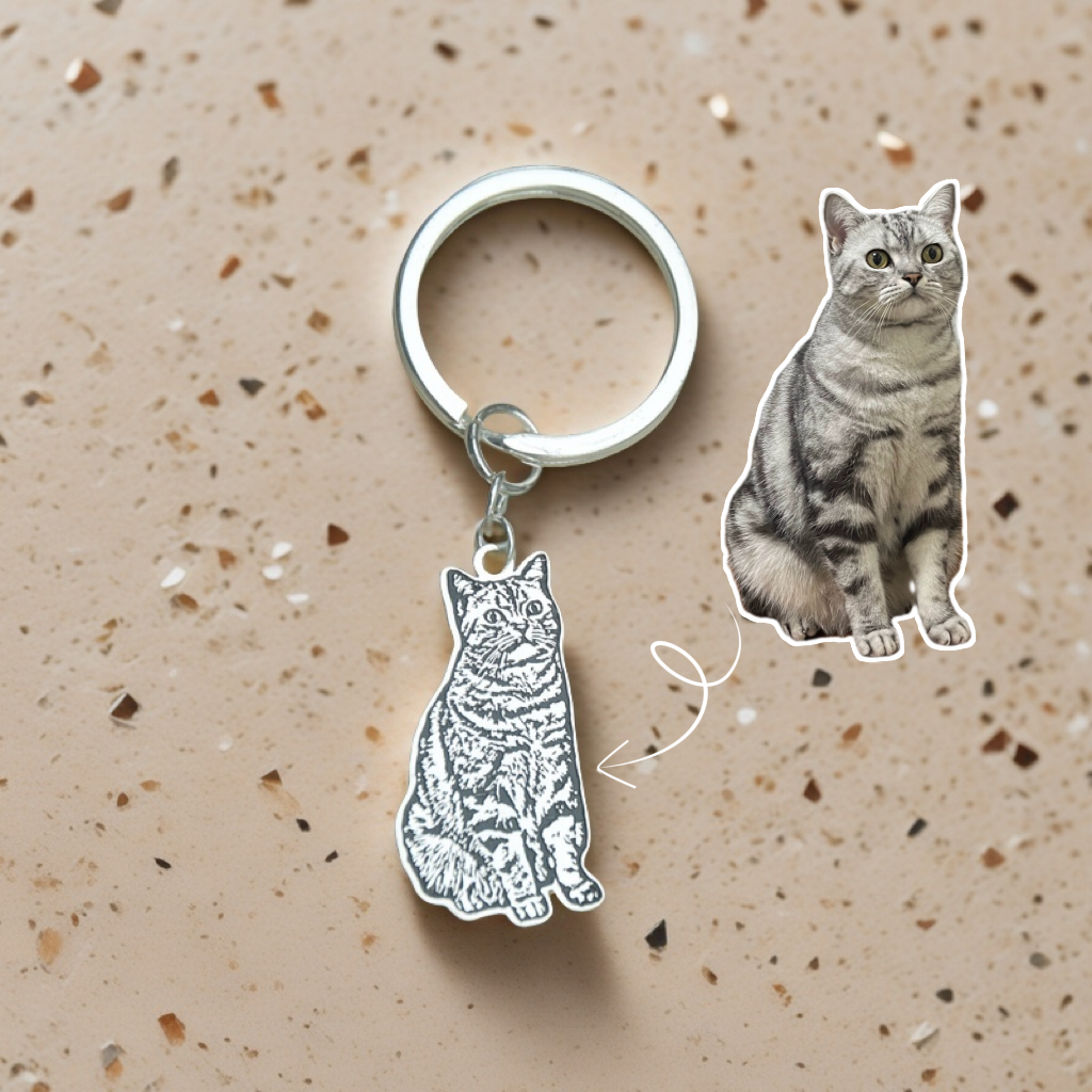 Cat-shaped keychain 