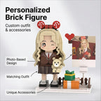 Custom Brick Figurine with Photo Display –Unique Personalized Birthday Gift