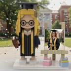 Personalized Graduation Brick Figure – Custom Mini Block Portrait, Unique Graduation Gift
