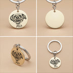 Personalized Pet Keychain – Engraved Portrait, Memorial Gift for Dog or Cat Lovers