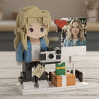 Custom Brick Figurine with Photo Display –Unique Personalized Birthday Gift