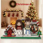 Custom Christmas Brick Figure - Personalized Mini Doll Gift with Holiday Theme