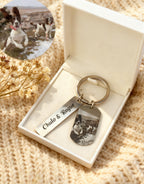 Personalized Pet Photo Keychain, Custom Engraved Memorial Keepsake