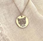 Personalized Pet Portrait Necklace – Engraved Photo Pendant, Memorial Gift for Dog or Cat Lovers