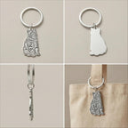 Custom Pet Portrait Keychain, Engraved Pet Memorial Keepsake