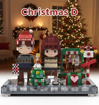 Custom Christmas Brick Figure - Personalized Mini Doll Gift with Holiday Theme
