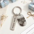 Personalized Pet Photo Keychain, Custom Engraved Memorial Keepsake