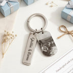 Personalized Pet Photo Keychain, Custom Engraved Memorial Keepsake