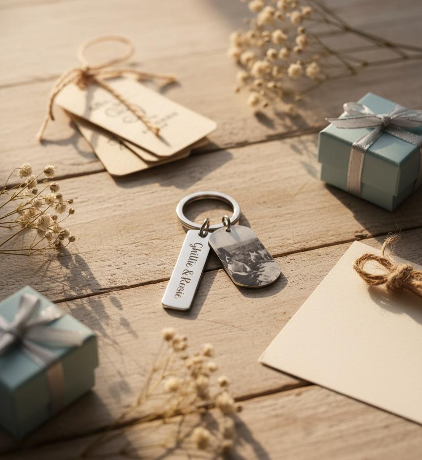 Personalized Pet Photo Keychain, Custom Engraved Memorial Keepsake
