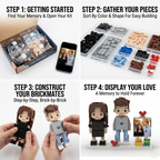 Custom Brick Couple Figurine from Photo, Personalized 3D Building Block Toy Mini Figure, Unique Wedding Anniversary Gift with Display Frame