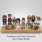 Custom Brick Couple Figurine from Photo, Personalized 3D Building Block Toy Mini Figure, Unique Wedding Anniversary Gift with Display Frame
