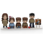 Custom Brick Family Figurines with Photo Board – Unique Keepsake Gift