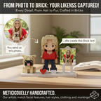 Custom Brick Dog Figurine with Photo Board – Gift for Pet Lovers & Unique Keepsake