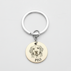 Personalized Pet Keychain – Engraved Portrait, Memorial Gift for Dog or Cat Lovers