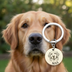 Personalized Pet Keychain – Engraved Portrait, Memorial Gift for Dog or Cat Lovers