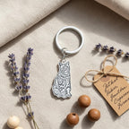 Custom Pet Portrait Keychain, Engraved Pet Memorial Keepsake