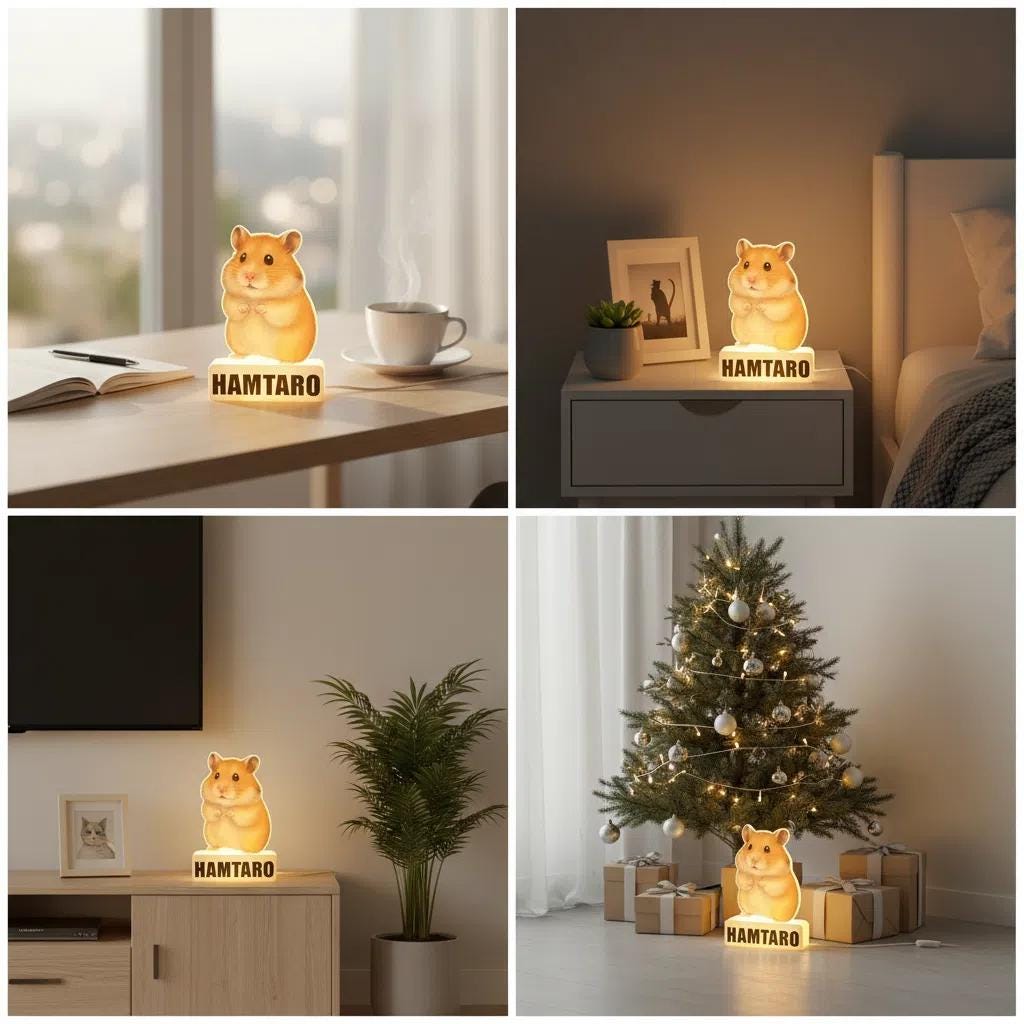Personalized Pet Photo LED Night Light, Custom Memorial Keepsake