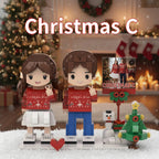 Custom Christmas Brick Figure - Personalized Mini Doll Gift with Holiday Theme